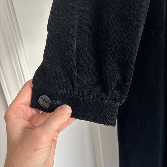 VINTAGE Maharishi MHI Black Victorian Overcoat 12 car coat lady coat ruffle - Picture 8 of 12